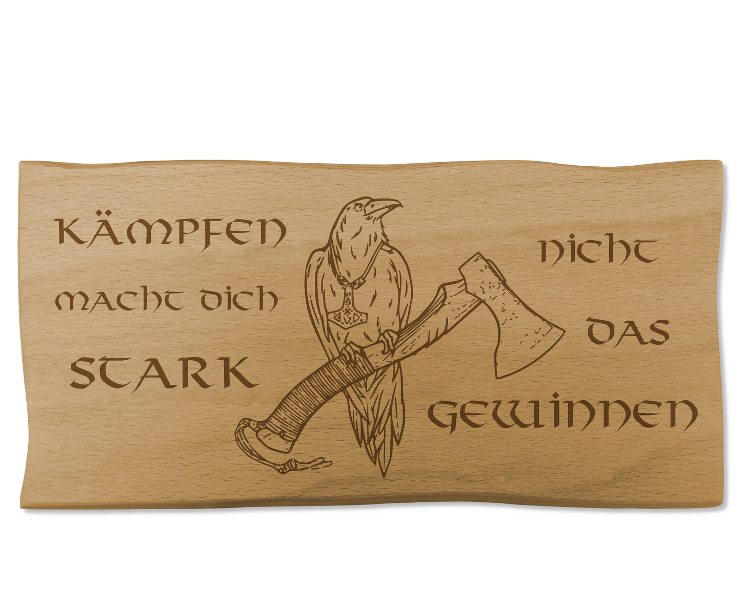 Wikinger Deko Holzschild - Kämpfen macht dich stark