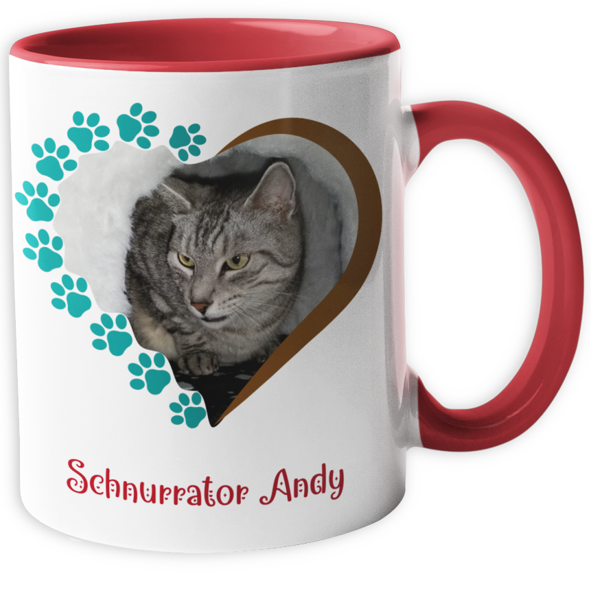 Personalisierte Katzen Tasse mit Foto & Namen