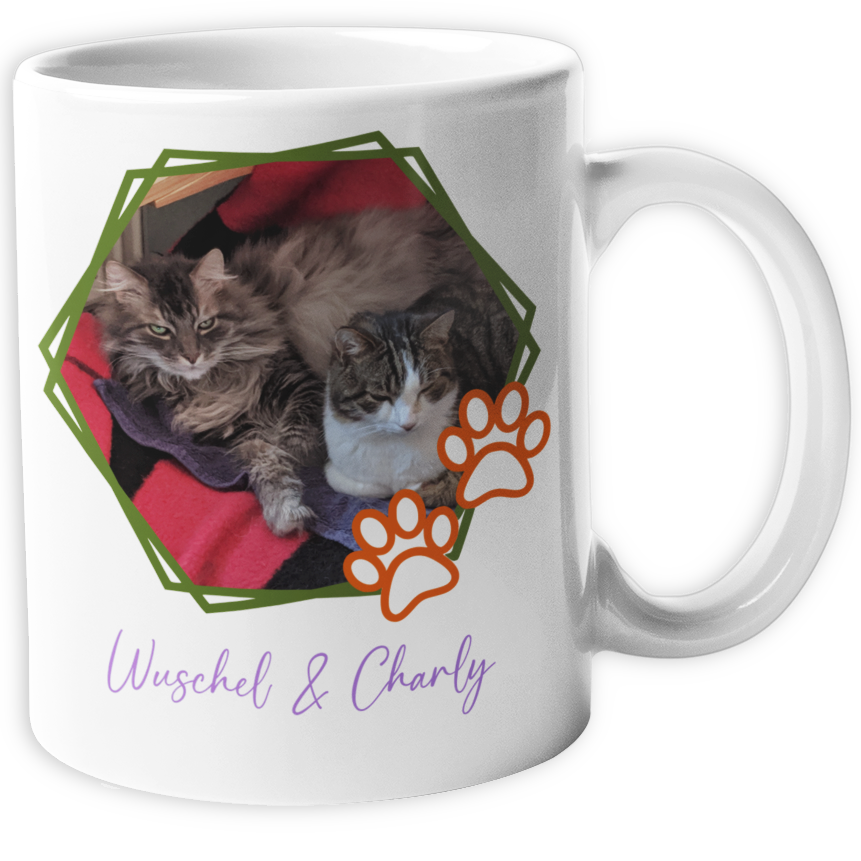 Personalisierte Katzen Tasse mit Foto & Namen