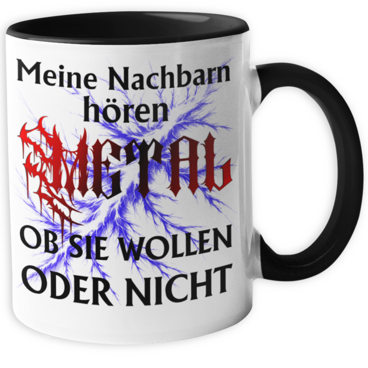 Spruchtasse meine Nachbarn hören Metal