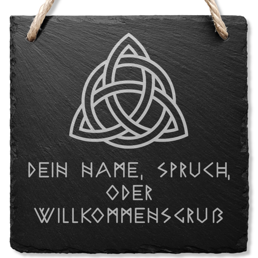 Personalisiertes Schiefer Türschild, keltischer Knoten