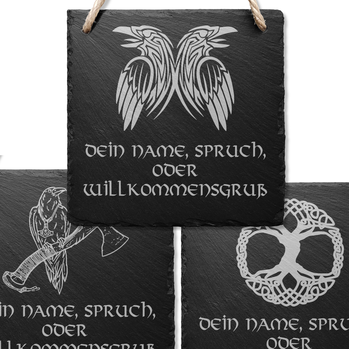 Wikinger Schild, Haustürschild aus Schiefer