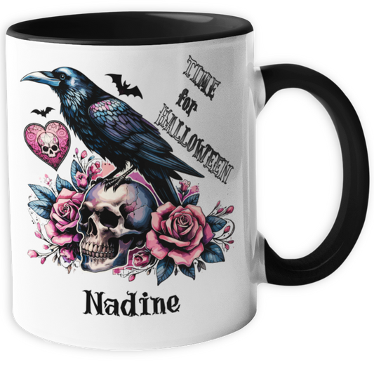 Personalisierte Halloween Tasse "Gothic Raven"