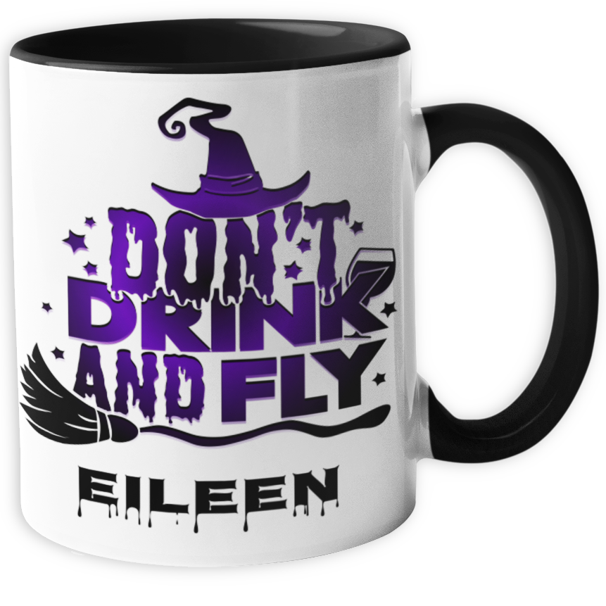 Personalisierte Halloween Tasse "dont drink and fly"