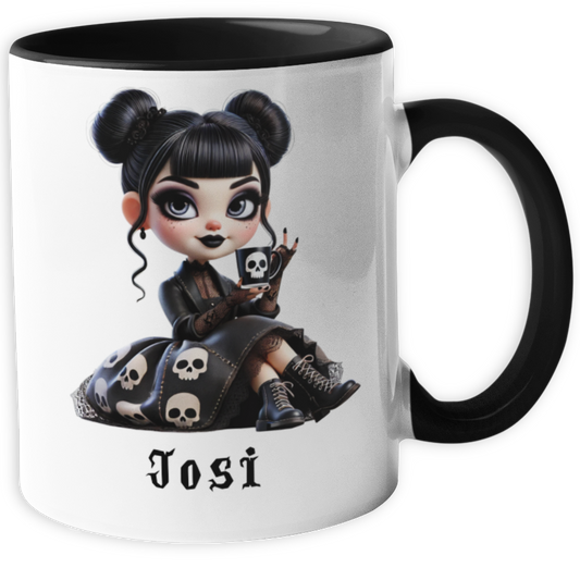 Personalisierte Halloween Tasse "Goth Girl"