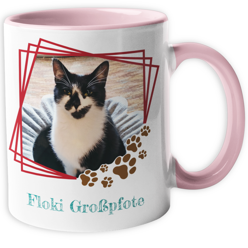 Personalisierte Katzen Tasse mit Foto & Namen