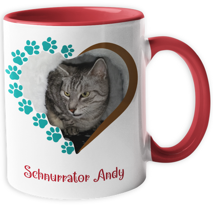 Personalisierte Katzen Tasse mit Foto & Namen