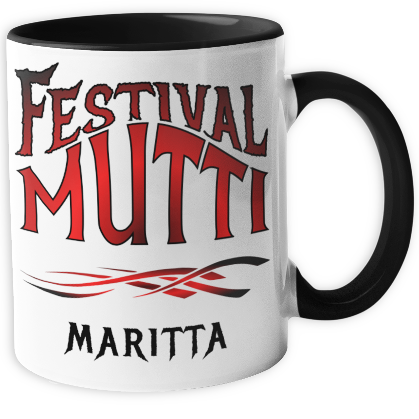 Personalisierte Heavy Metal Tasse mit Name, Festival Mutti, Metal Mom