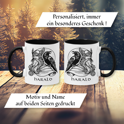 Personalisierte Wikinger Tasse | Motiv Odin