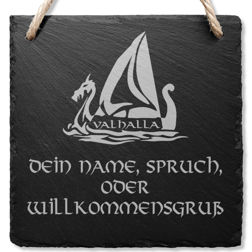 Personalisiertes Schiefer Türschild, Wikingerboot