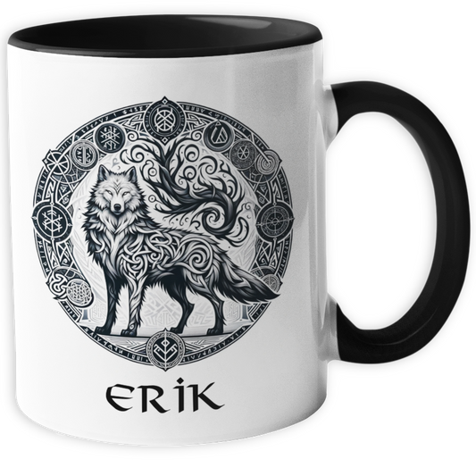 Personalisierte Wikinger Tasse | Wolf