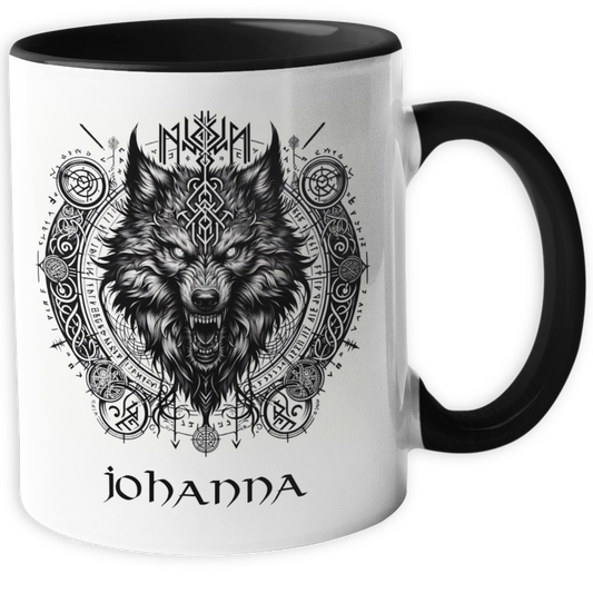 Personalisierte Wikinger Tasse | Wolf